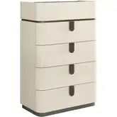 Paramount Chest in High Gloss Beige Lacquer & Brown Metal